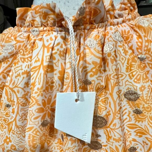 BTFL-life DEMILA EMBROIDERED LUREX PUFF SLEEVE ROMPER Size 4 New - Picture 9 of 9